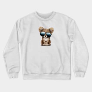 Cute Baby Cheetah Wearing Sunglasses Crewneck Sweatshirt